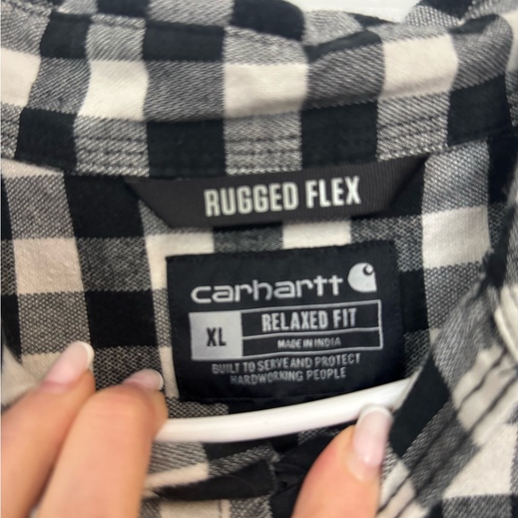 Carhartt Rugged Flex Men's Black and White Plaid Shirt Size XL - Picture 3 of 3
